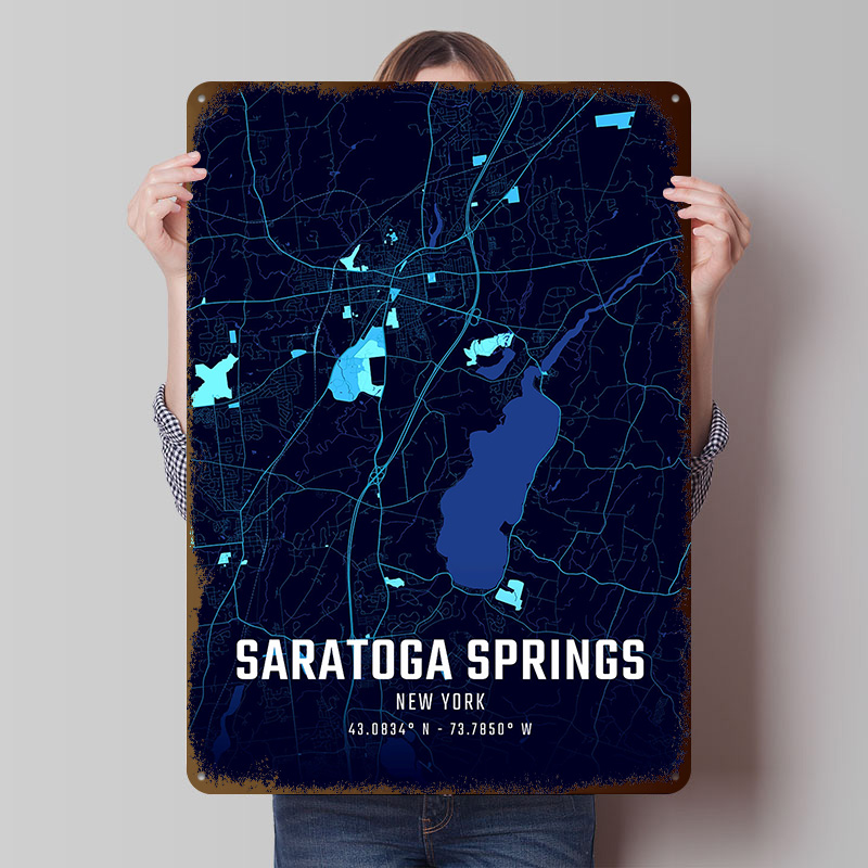 Custom Map Poster - Saratoga Springs Midnight City Map Poster,