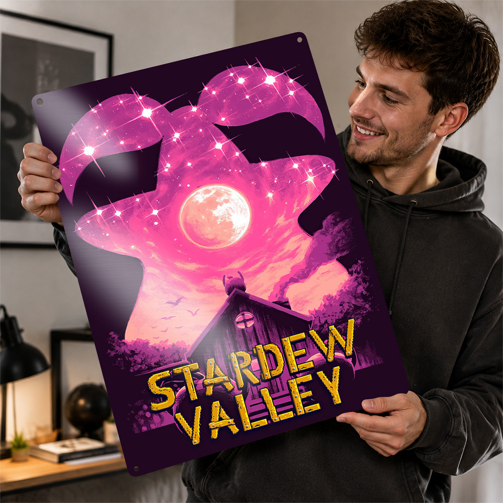 Custom Night Sky - Stardew Valley Nachthimmel 3D-Textur Gedrucktes Poster