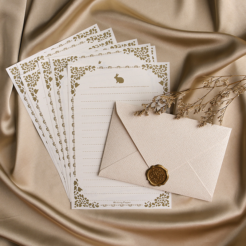 Wax Seal Letter Kit - 10-teiliges Briefumschlag-Papierset aus braunem Leinen im
