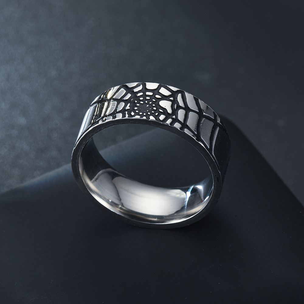 Edelstahl Einfache Spinne Web  – Initial Ring Custom Bewertung und Preis
