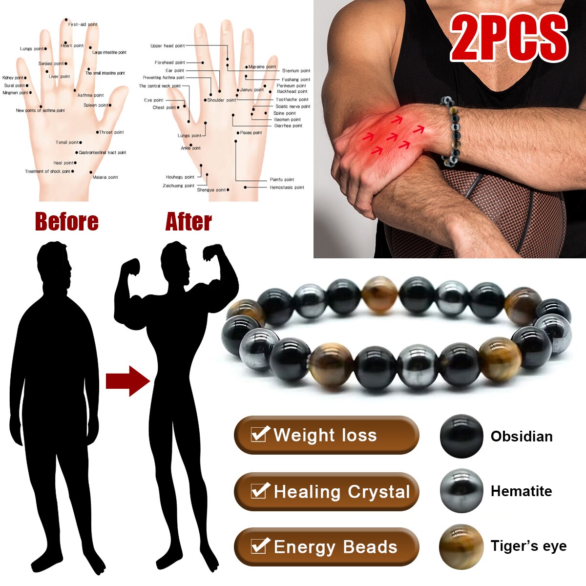 2 teile/satz dreifaches Schutz – Coordinates Bracelet Bewertung und Preis