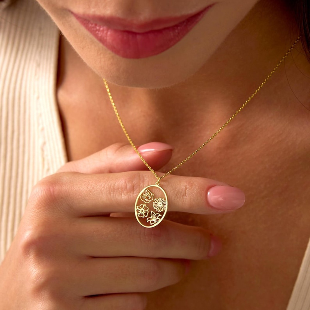Personalisierte Geburtsblumen- – Birth Flower Necklace Bewertung und Preis