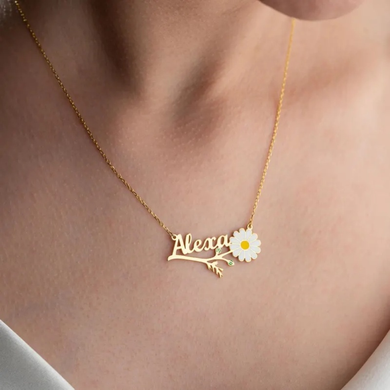 Roro's personalisierte bunte E – Birth Flower Necklace Bewertung und Preis
