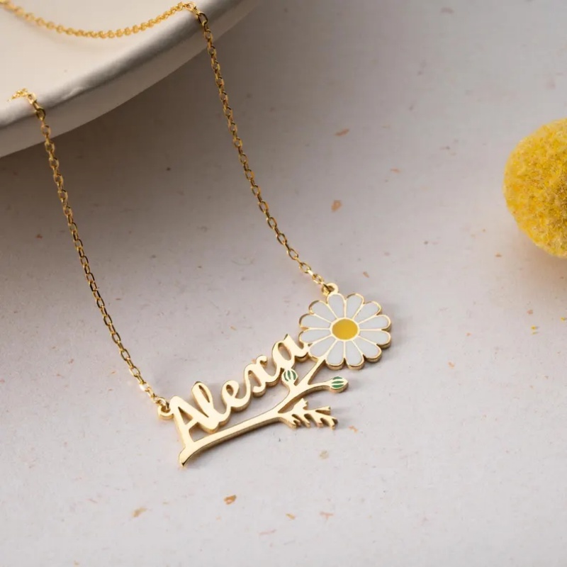 Roro's personalisierte bunte E – Birth Flower Necklace Bewertung und Preis