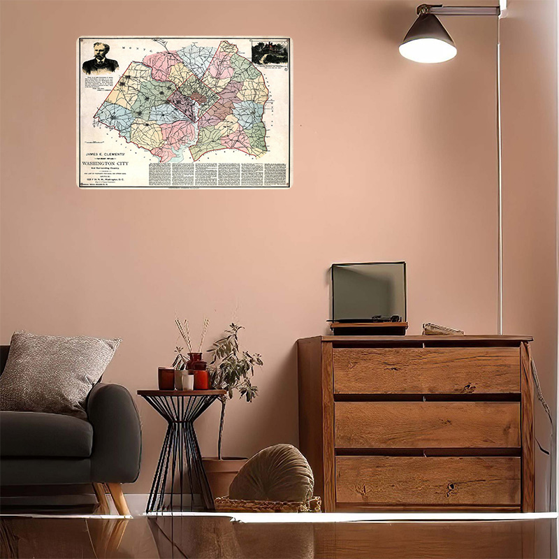 Karte der Stadt Washington, ge – Custom Map Poster Bewertung und Preis