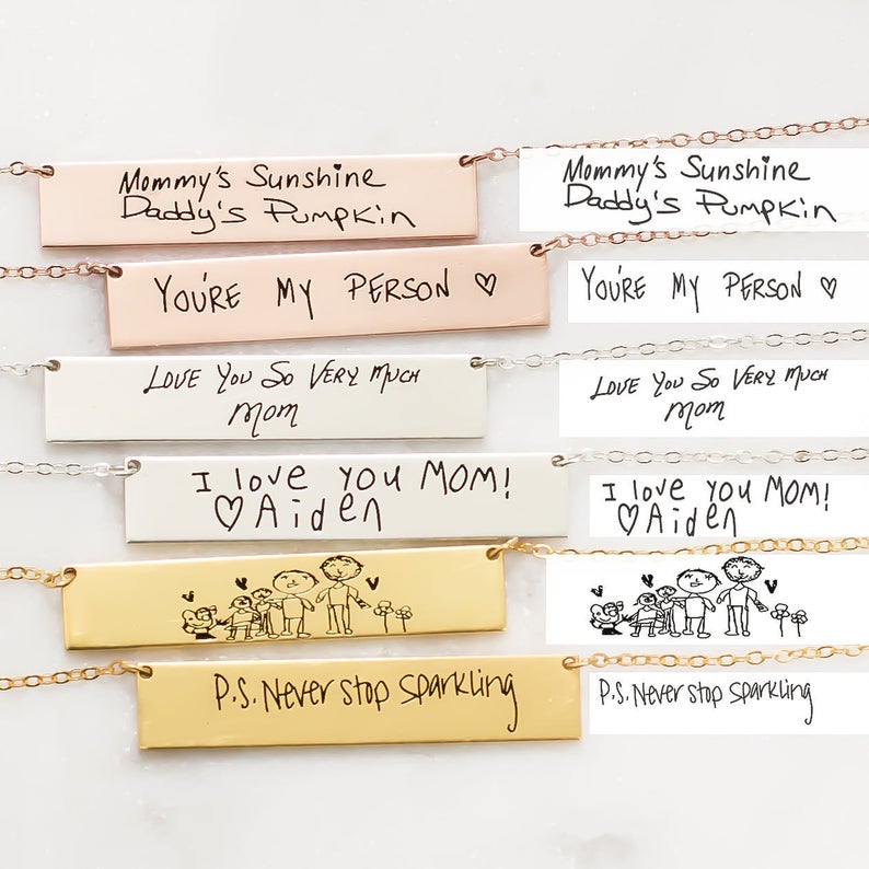 Personalisierte Nach Tatsächli – Handwriting Necklace Bar Bewertung und Preis