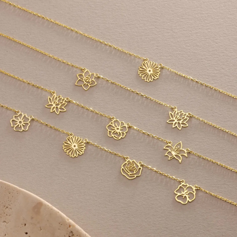 Personalisierte Geburtblumen-H – Birth Flower Necklace Bewertung und Preis