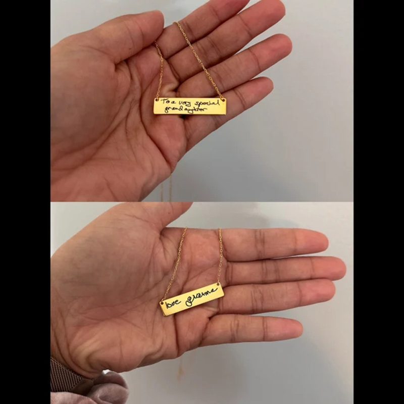 Benutzer definierte Handschrif – Handwriting Necklace Bar Bewertung und Preis
