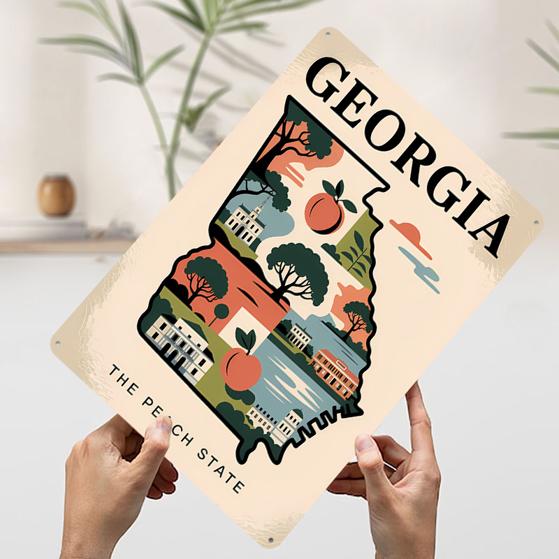 Georgia: Der Peach State, illu – Custom Map Poster Bewertung und Preis