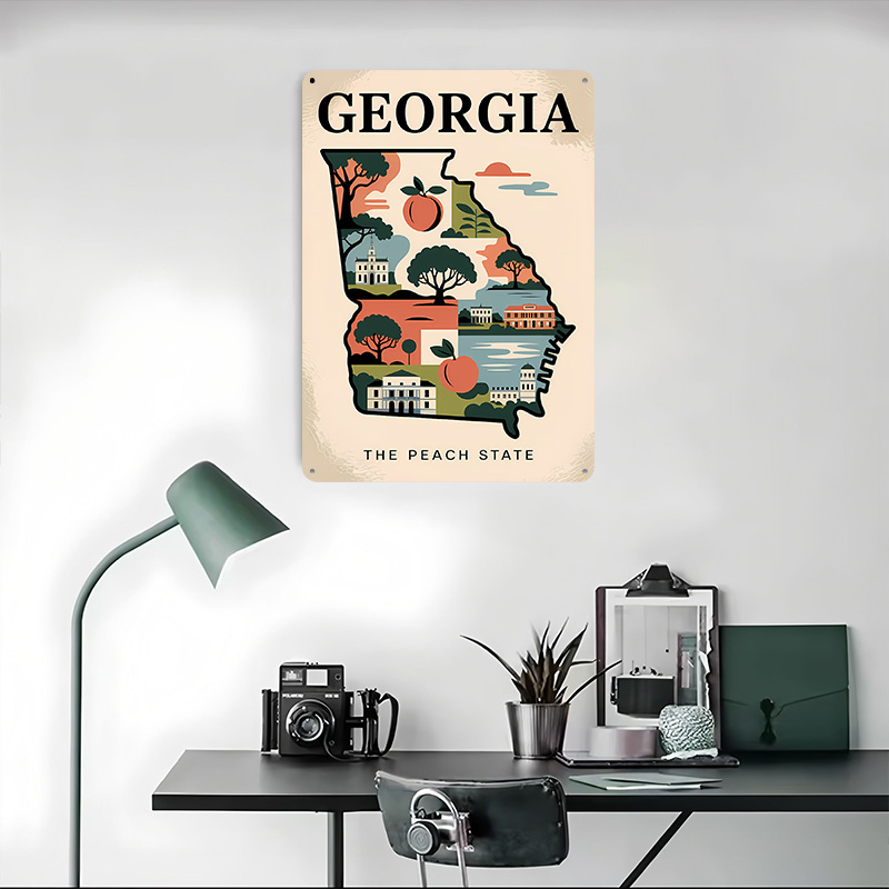 Georgia: Der Peach State, illu – Custom Map Poster Bewertung und Preis