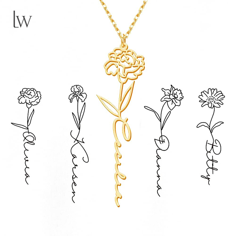 Personalisierte Geburtsblumen- – Birth Flower Necklace Bewertung und Preis